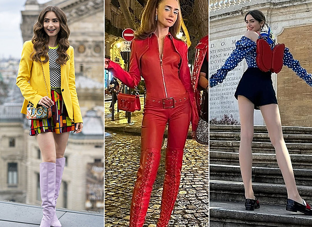 Sexy herečka Lily Collinsová září v odvážných outfitech Emily v Paříži