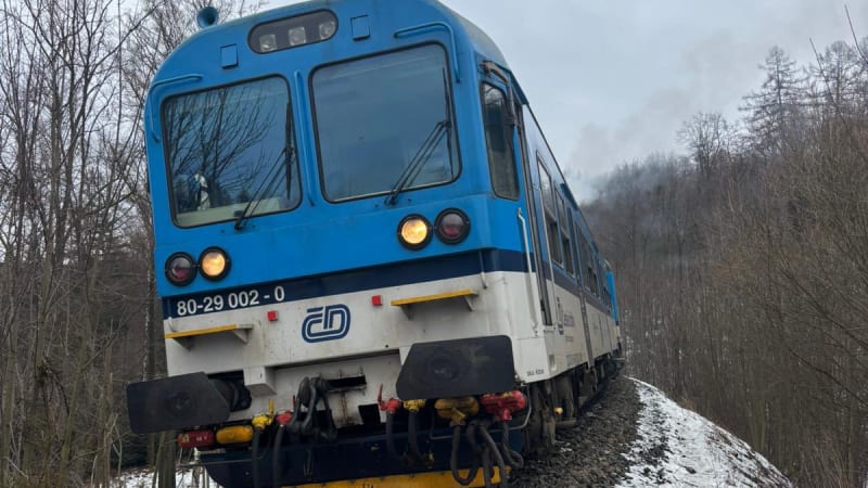 Po střetu se splašeným koněm vykolejil vlak na Bruntálsku: Na místě zasahují policisté i hasiči